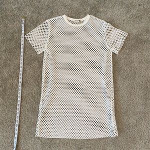 White fishnet dress